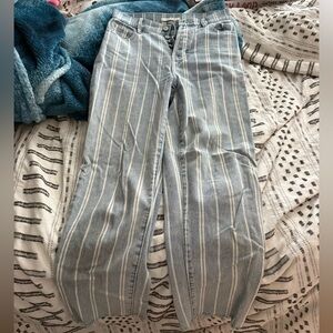 PacSun Striped Blue and White Jeans